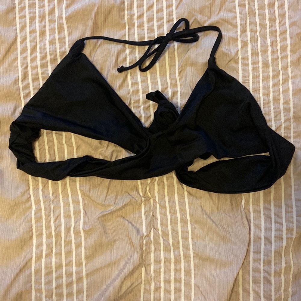 Twisted Black Bikini Top